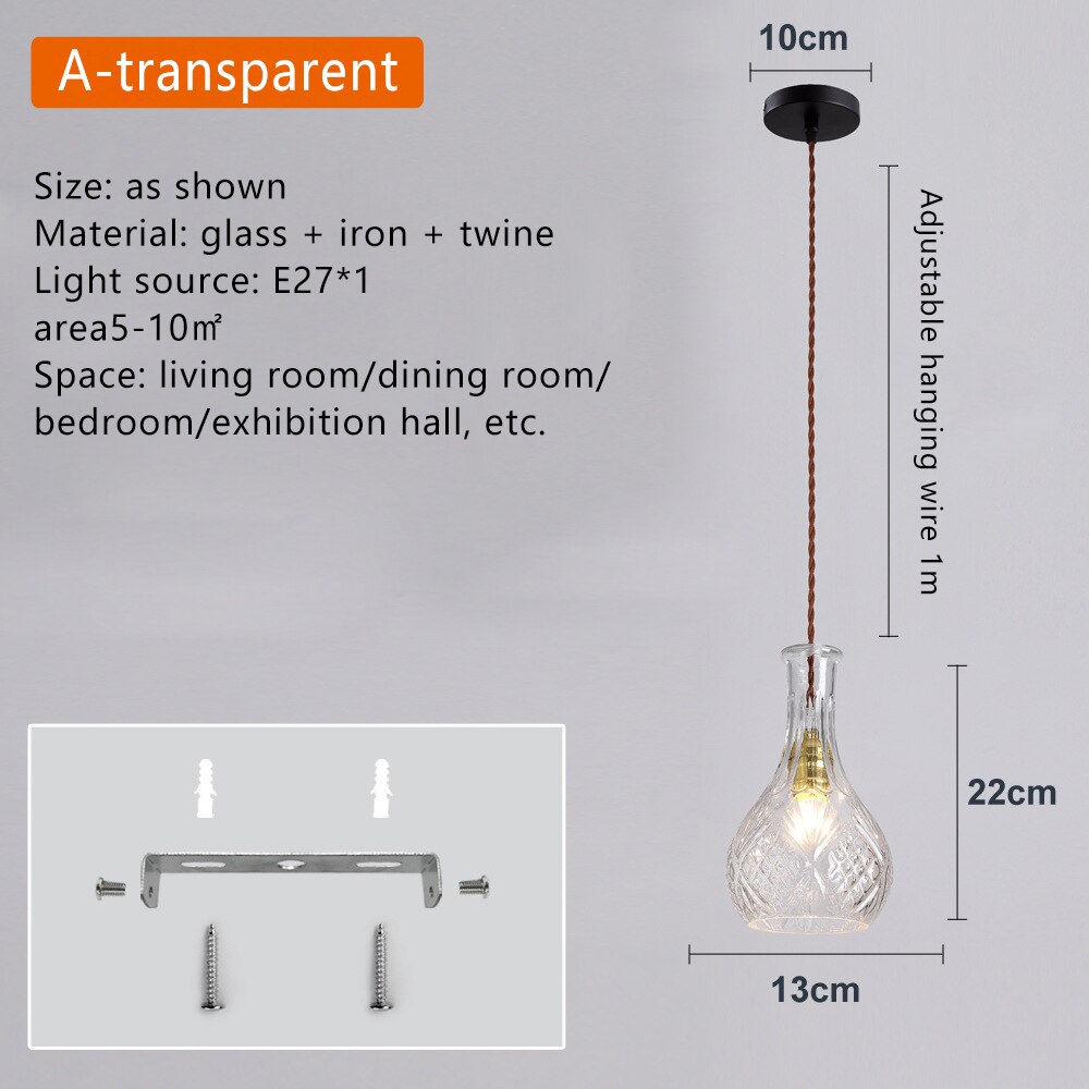 HEN Aegea Retro Glass Lampshade Pendant Lights