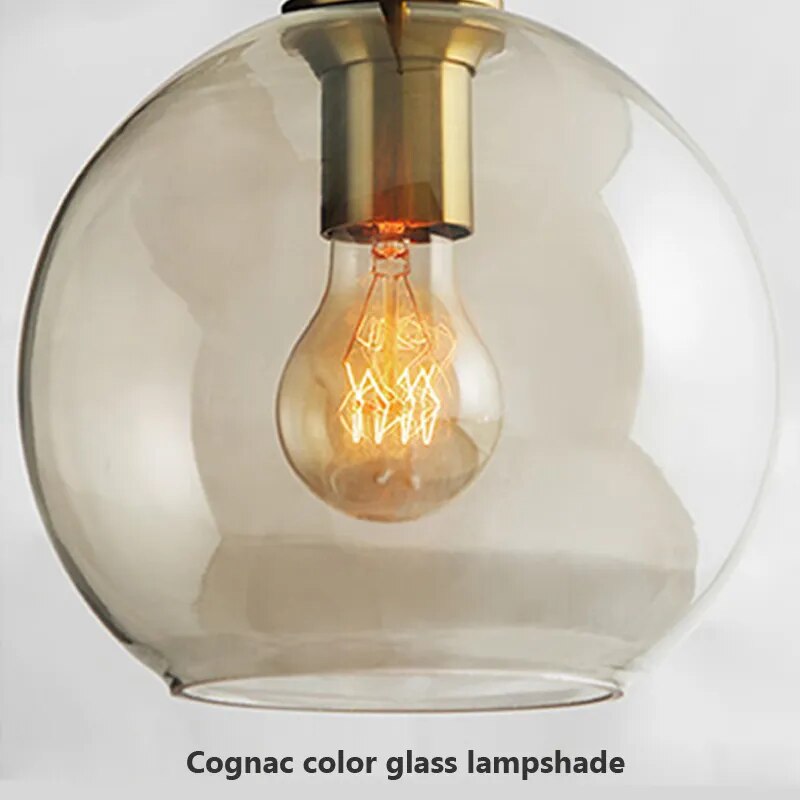 Nordic Industrial Glass LED Pendant