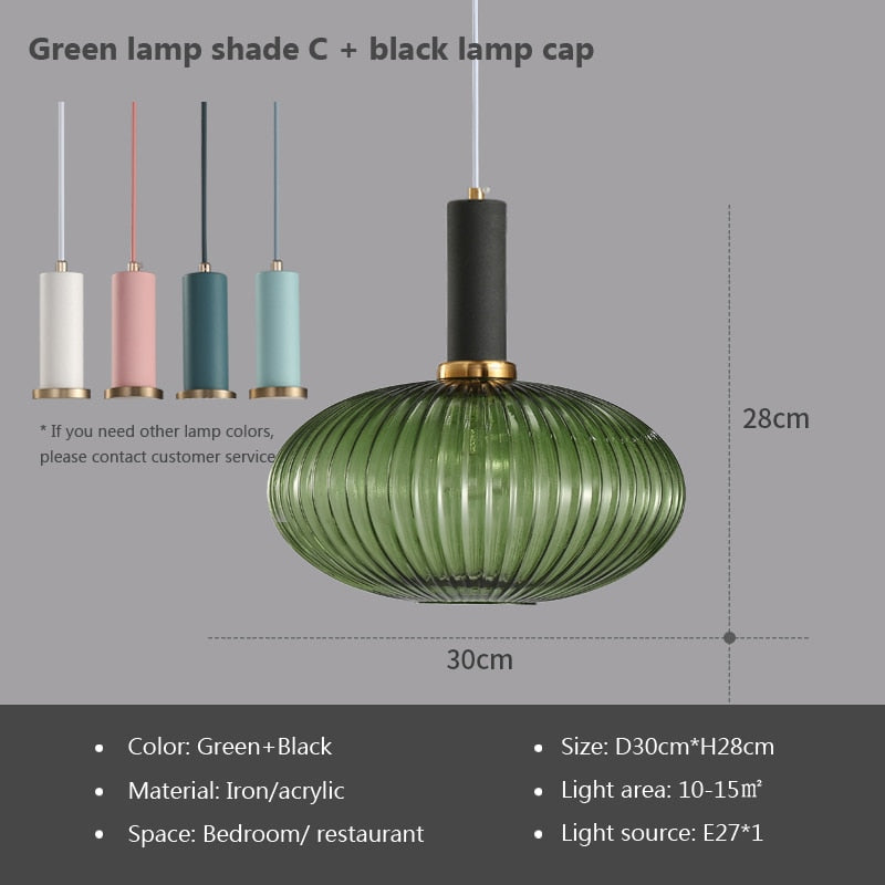 Wad Nordic Colorful Glass Pendant Light
