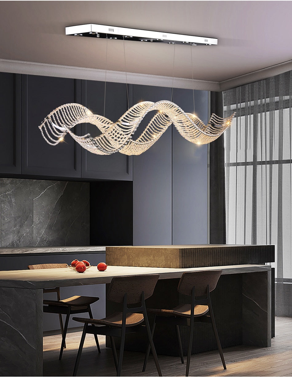 Ylk Large Wave Design Chandelier