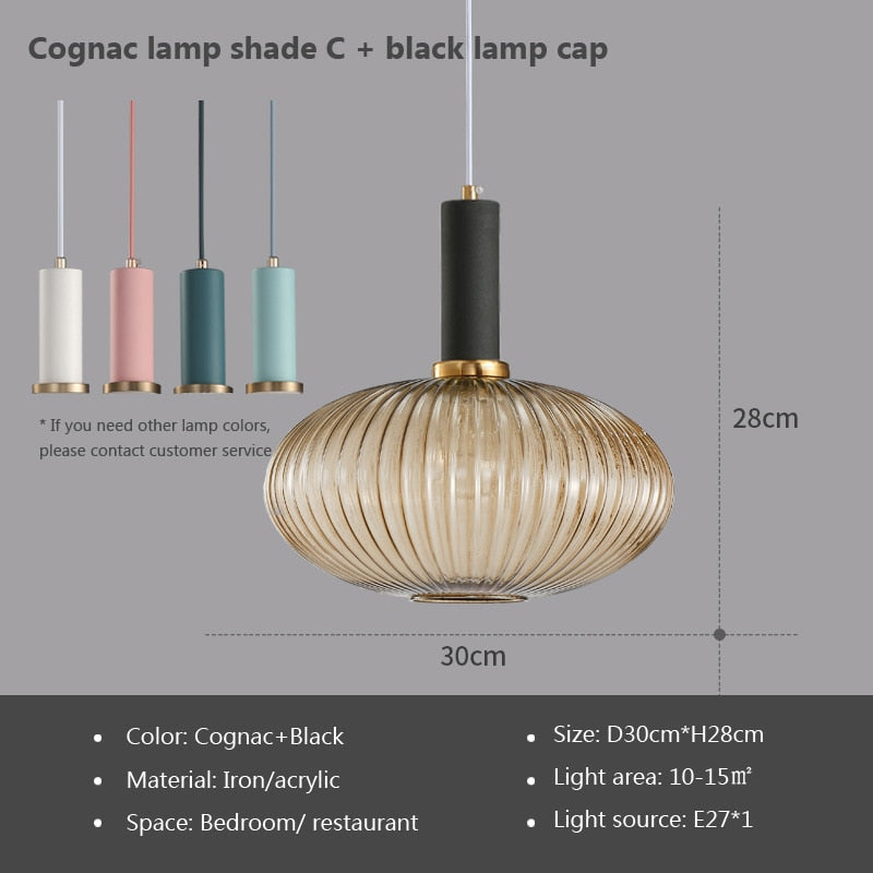 Wad Nordic Colorful Glass Pendant Light