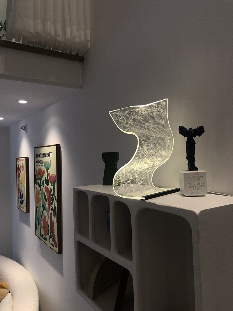 LYF Acrylic LED Table Lamp Stepless Dimming USB Charging Touch Switch Control