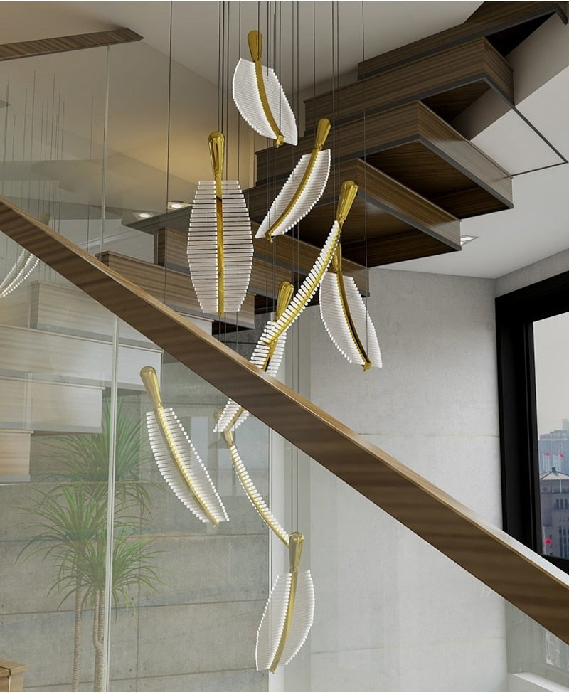 Ylk Feather Design LED Chandelier