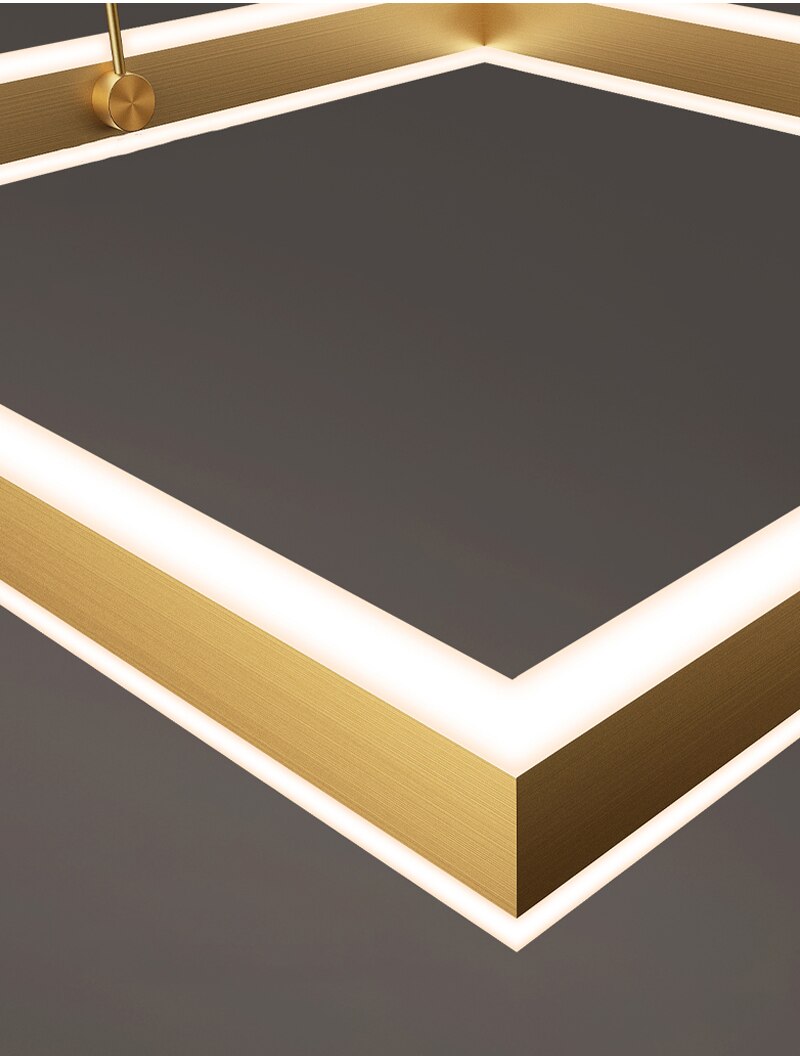 Ylk Square Black/Gold Hanging Lamp