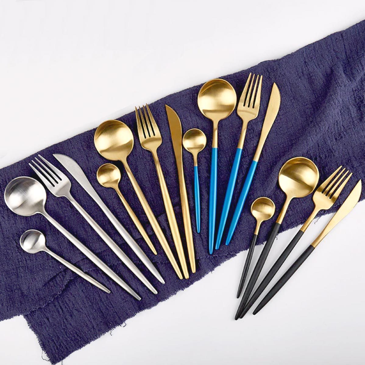 Metal Cutlery (4Pieces Set, 13 Colors) - Nordic Side - 