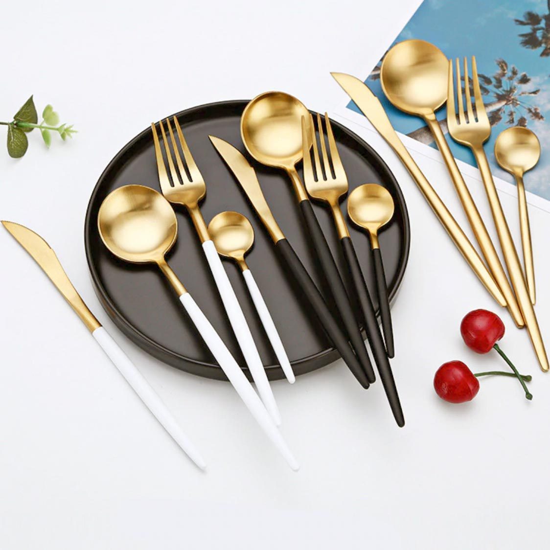 Metal Cutlery (4Pieces Set, 13 Colors) - Nordic Side - 