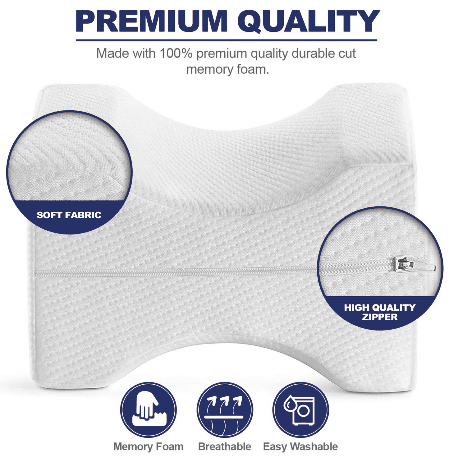 OrthoCloud‚Ñ¢ Memory Foam Leg Pillow - Nordic Side - Wellness