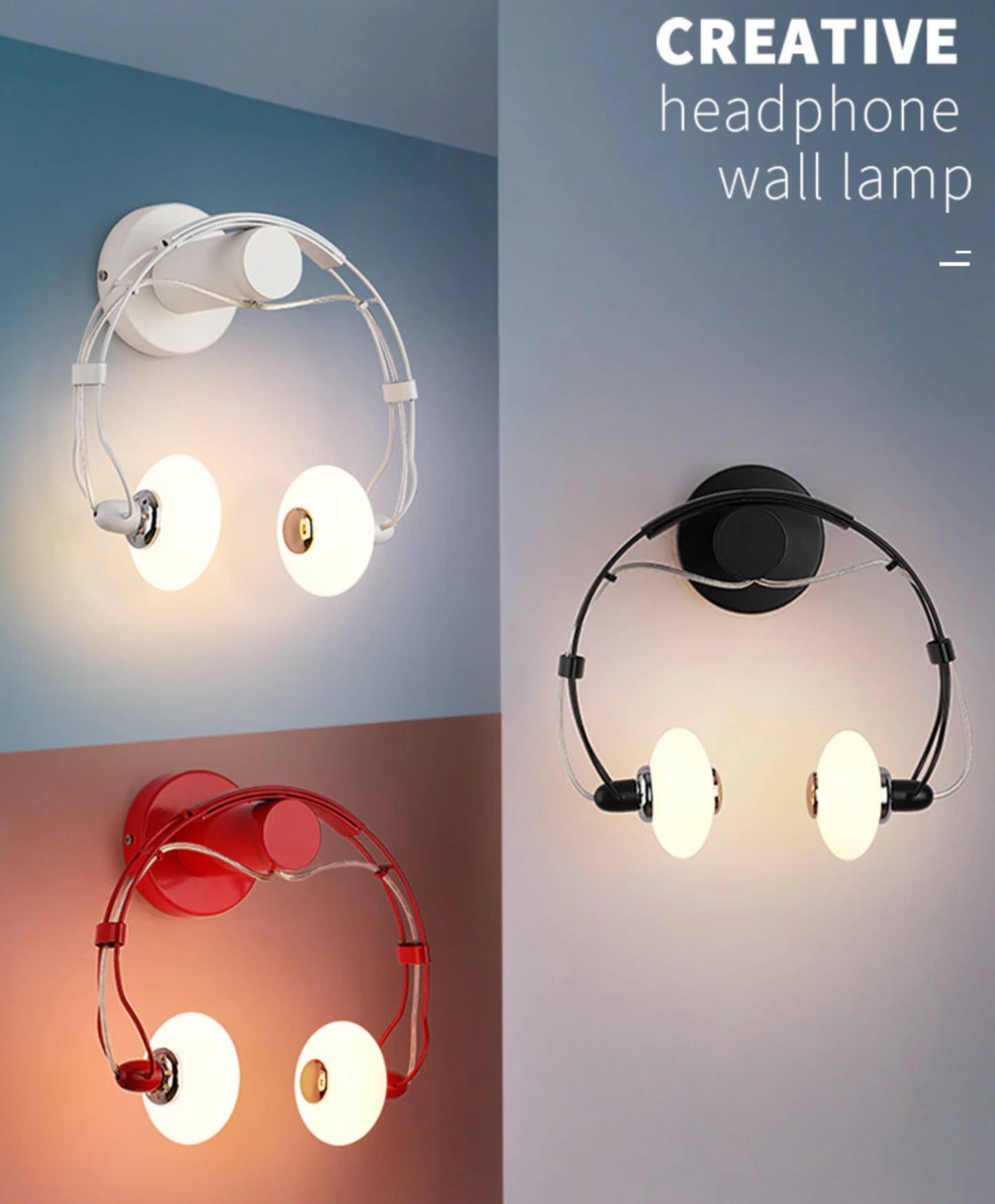 Won Creative Earphone Shape Wall Lamp