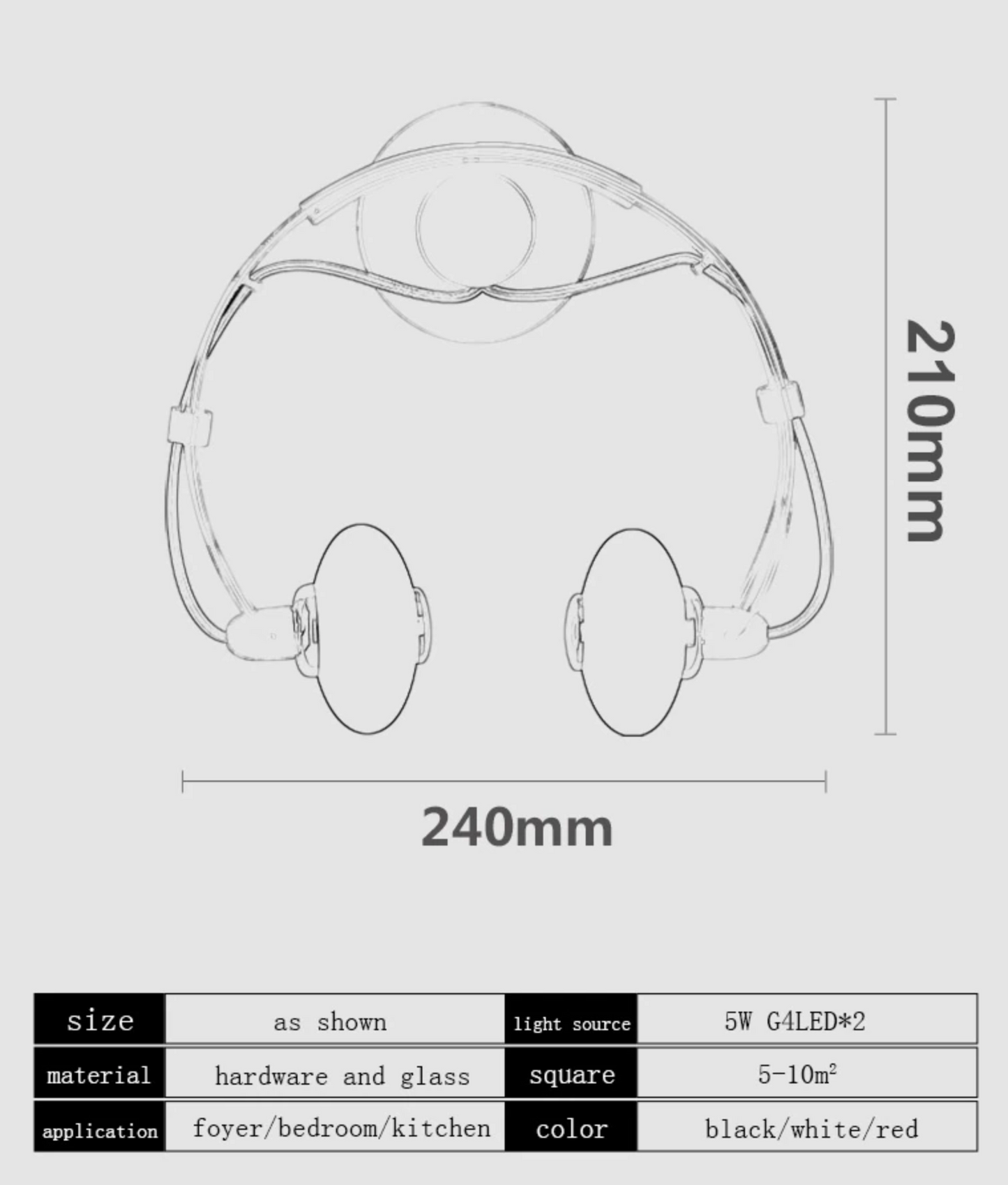 Won Creative Earphone Shape Wall Lamp