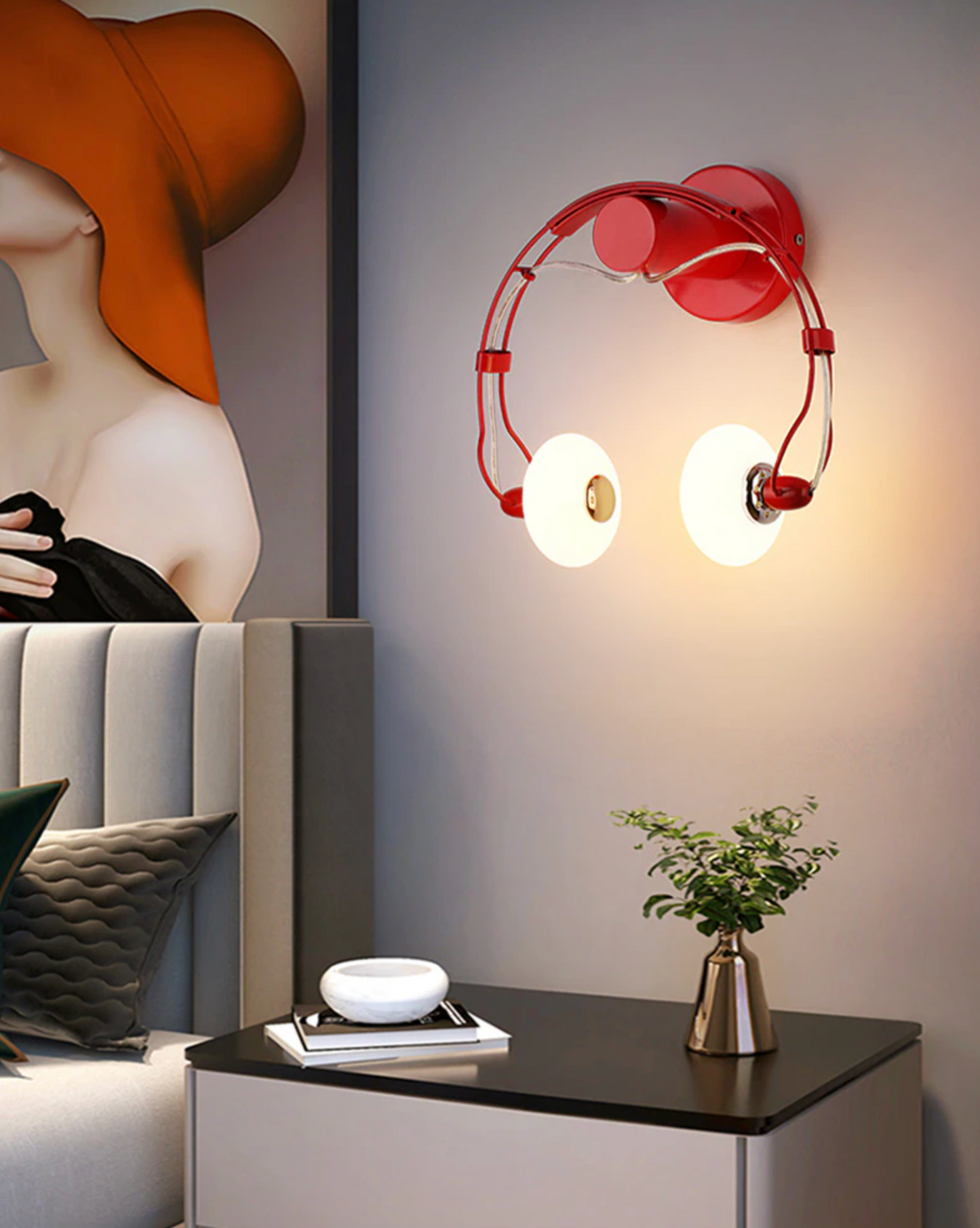 Won Creative Earphone Shape Wall Lamp