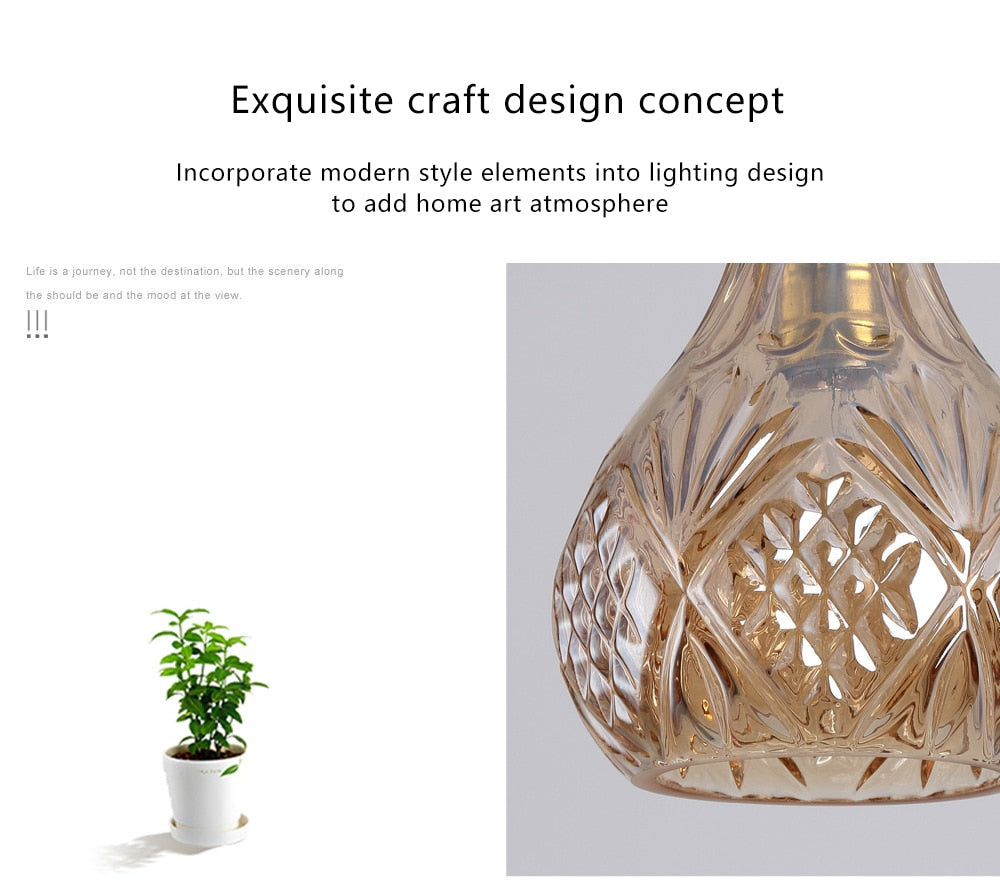 HEN Aegea Retro Glass Lampshade Pendant Lights