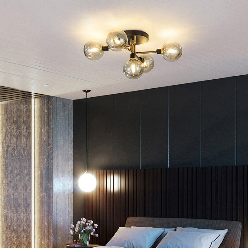 Wad Nordic Round Glass Chandelier