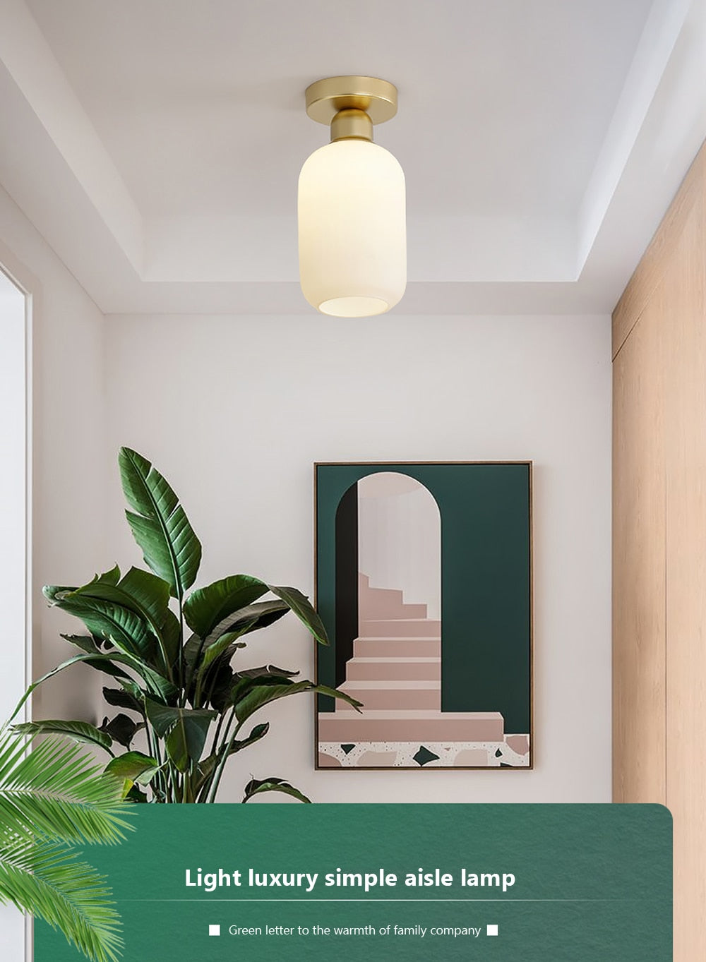 Wad Japanese-Style Glass Ceiling Lamp