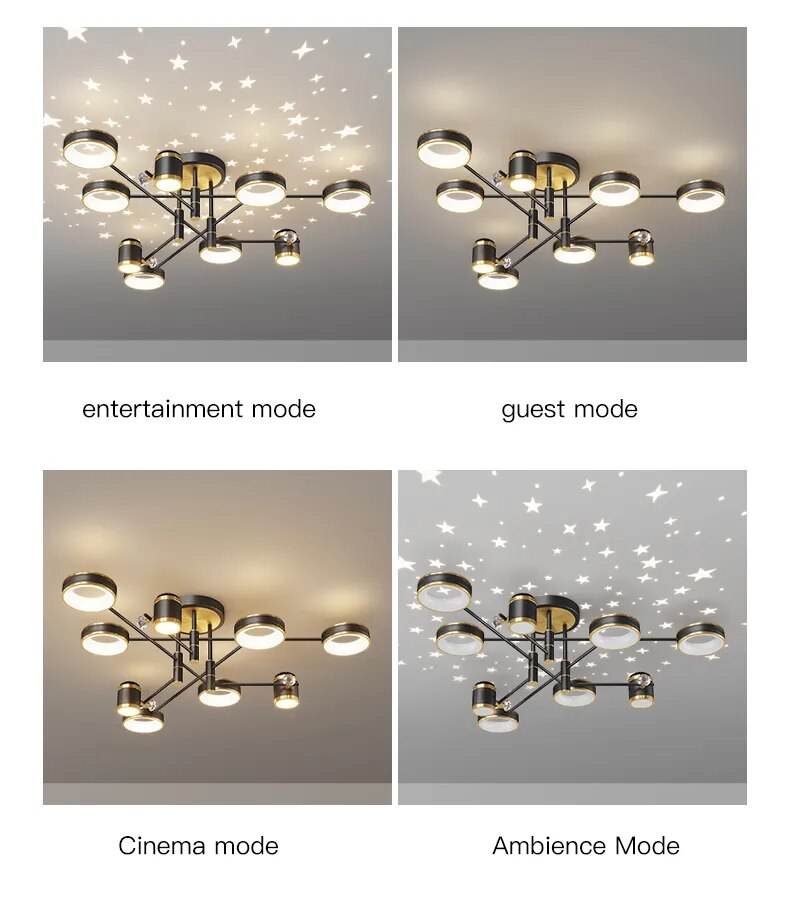 Nordic Starry Ceiling Chandelier Light