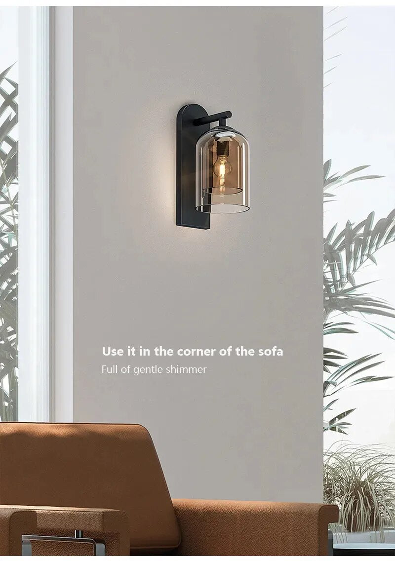 IIS Postmodern Indoor Glass Wall Lights Vintage Bath Vanity