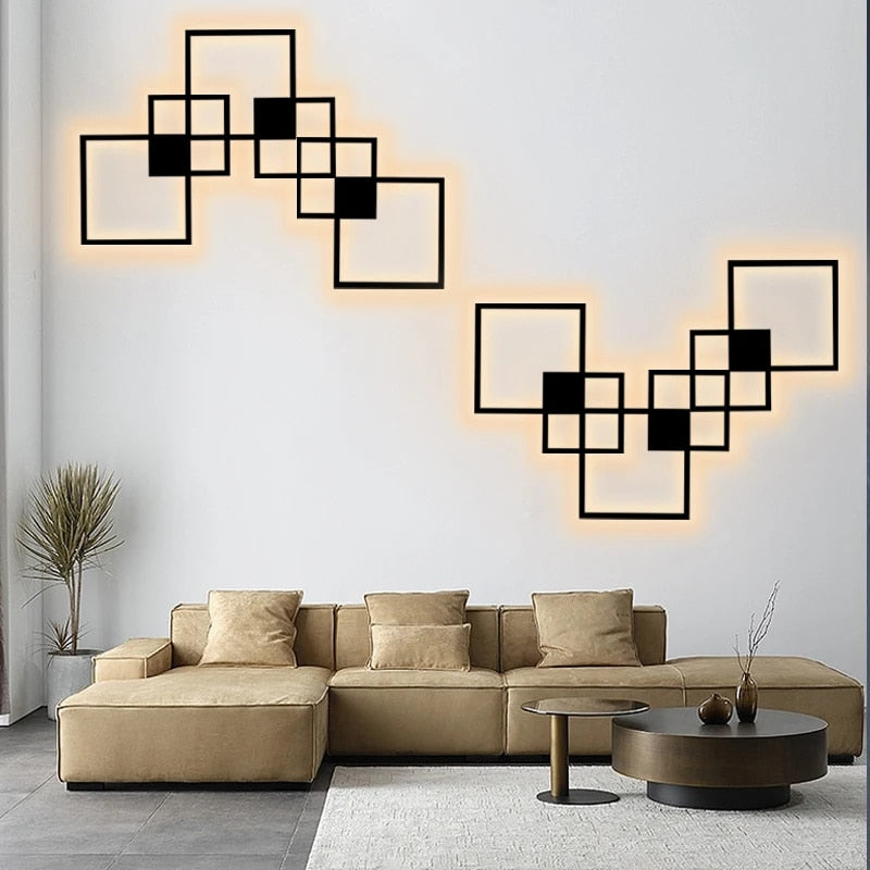 IIS Minimalist Wall Lamp Dimmable  Black White Square Sconces