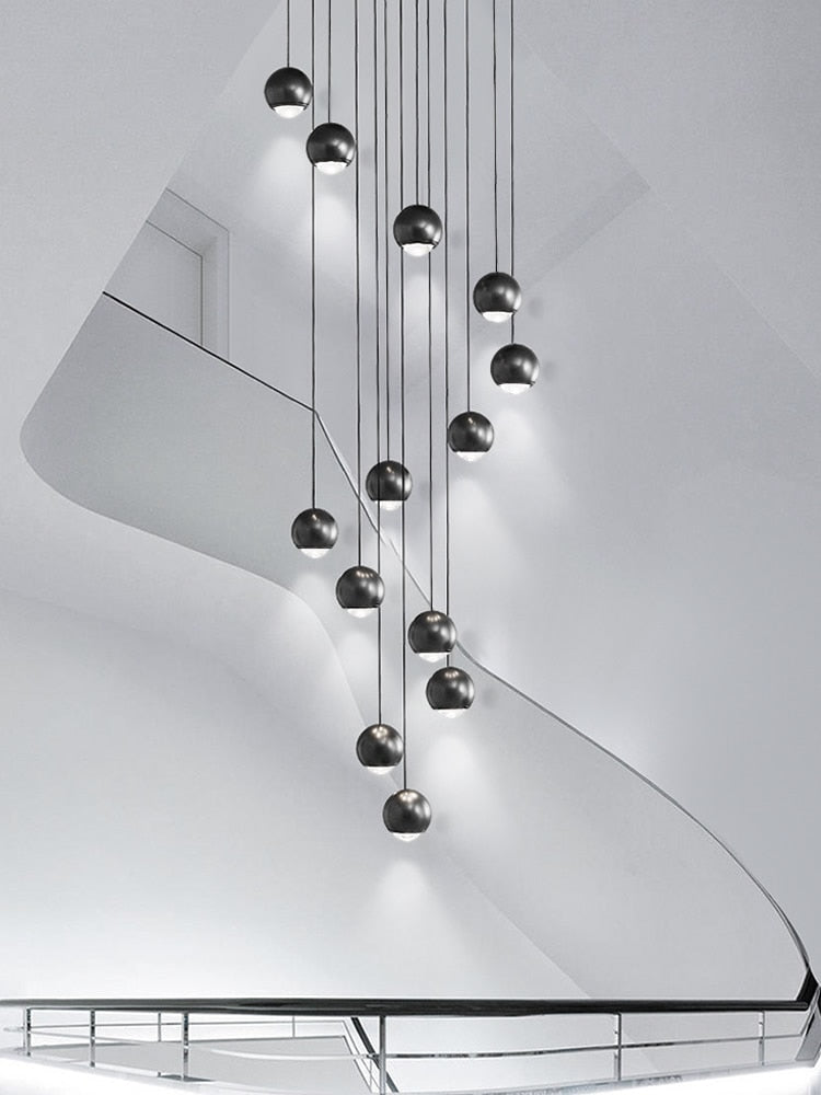 APEX Modern LED Duplex Hall Lighting Spiral Staircase Pendant Light