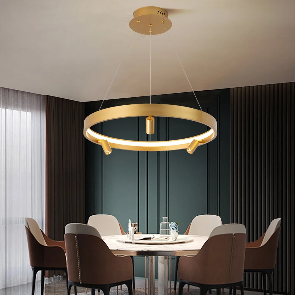 Ylk Black/Gold Spotlight Chandelier
