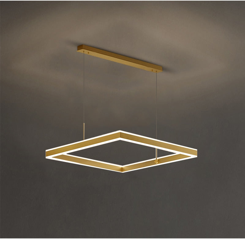 Ylk Square Black/Gold Hanging Lamp