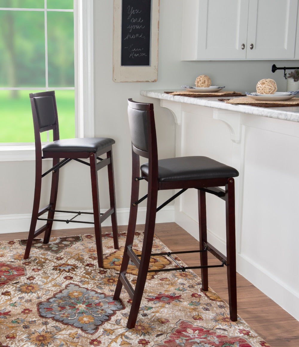 Evert - Bar Stool Foldable High Chair Leather Chair