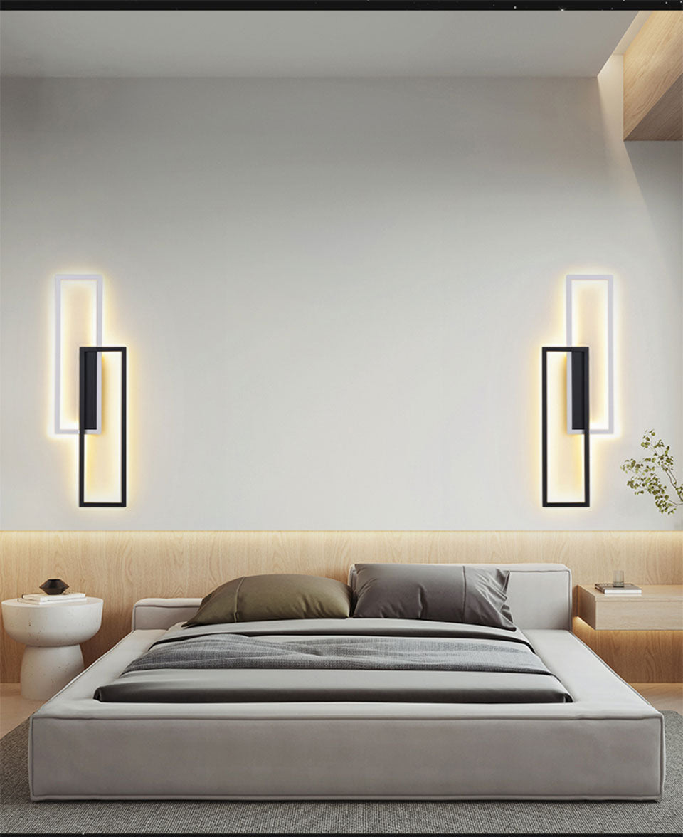 IIS LED Wall Sconces Black Rectangle Minimalist Wall Mounted Light