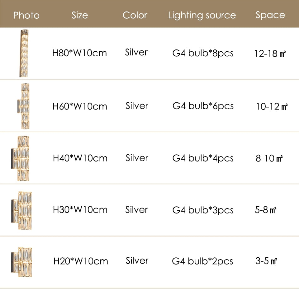 IIS Modern Wall Lamp Interior Lighting Silver Finish G4 Wall Fixture