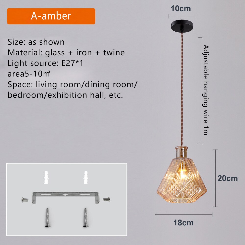 HEN Aegea Retro Glass Lampshade Pendant Lights