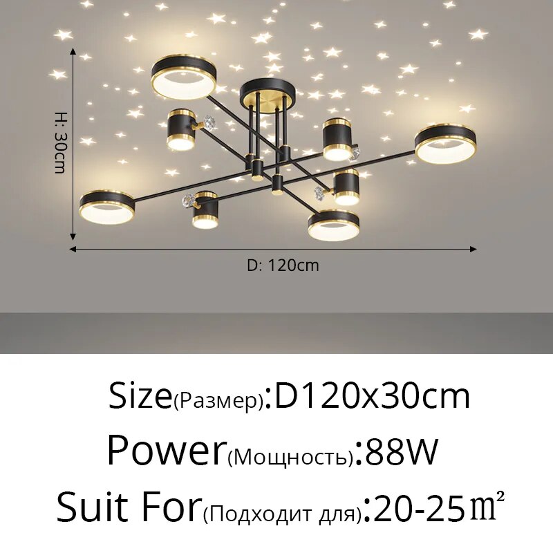 Nordic Starry Ceiling Chandelier Light