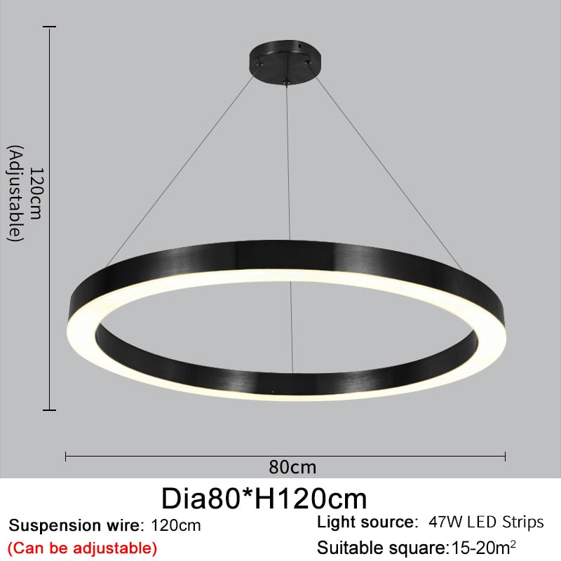 Ylk Bosque Black Ring Chandelier