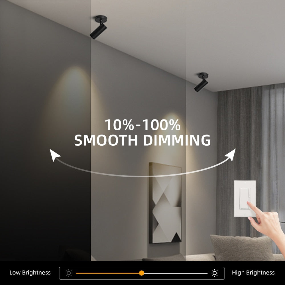 AiS Ceiling/Wall Spotlight Adjustable 360° Dimmable GU10 Replaceable Bulb