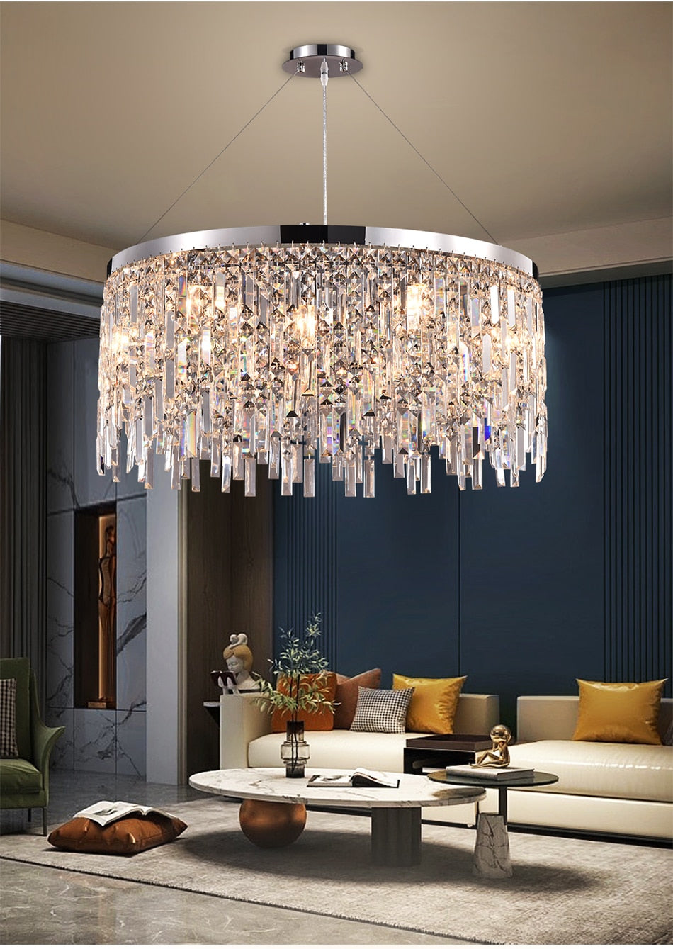 Ylk Violet Crystal Chandelier Decor