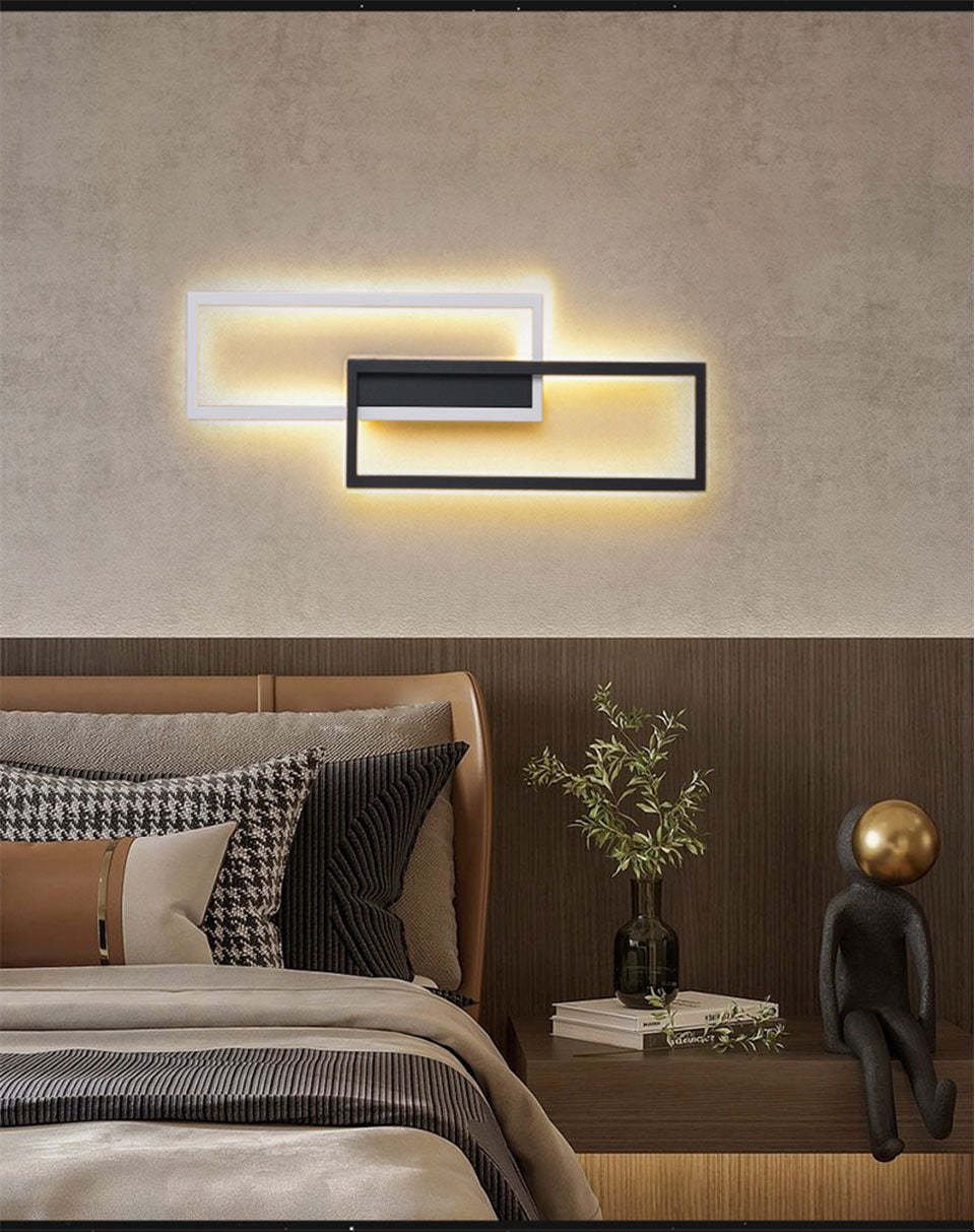 IIS LED Wall Sconces Black Rectangle Minimalist Wall Mounted Light