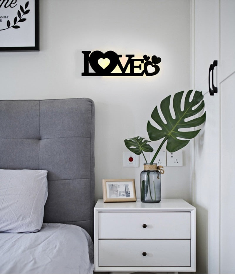 GRN HOME-FAMILY-LOVE Logo Creative Modern Acrylic Wall Lamp