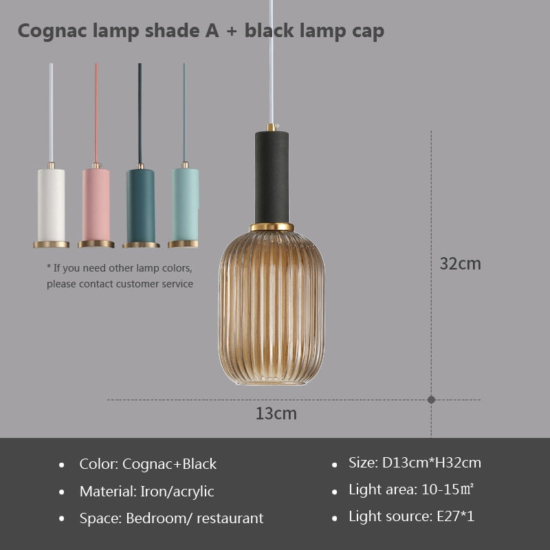 Wad Nordic Colorful Glass Pendant Light