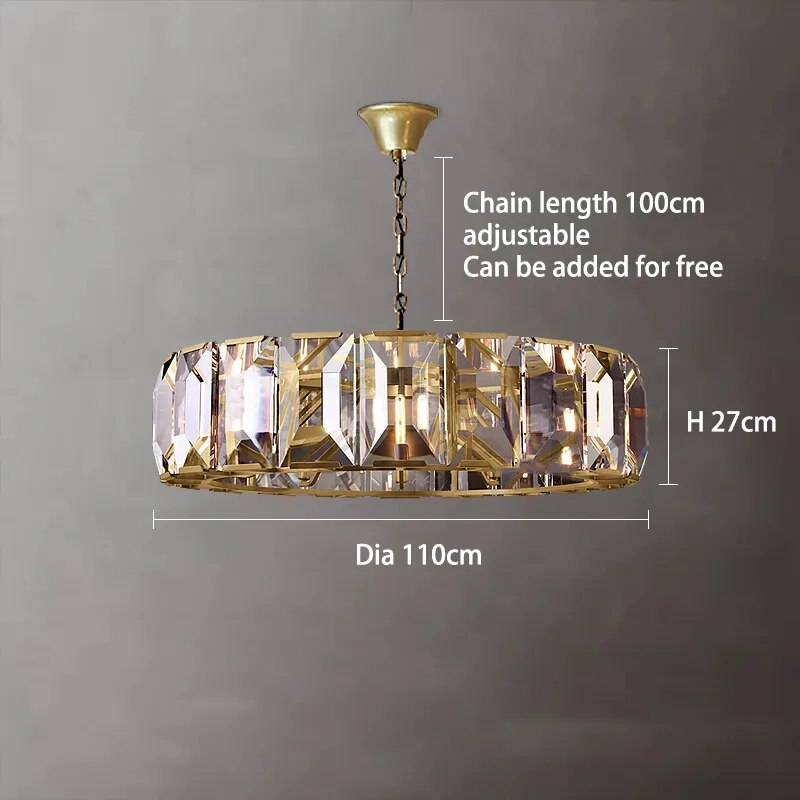 Navi Elegant Dimmable Crystal Chandelier