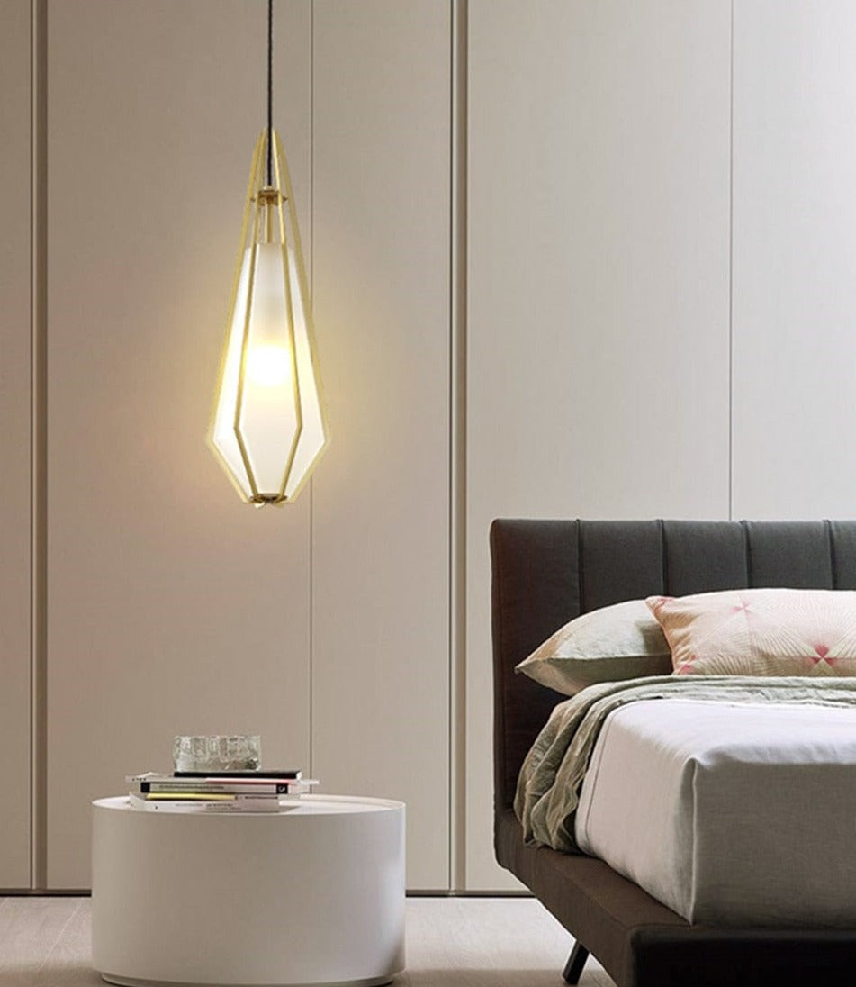 IIS Nordic Diamond Glass Golden Ceiling Hanging Lamp