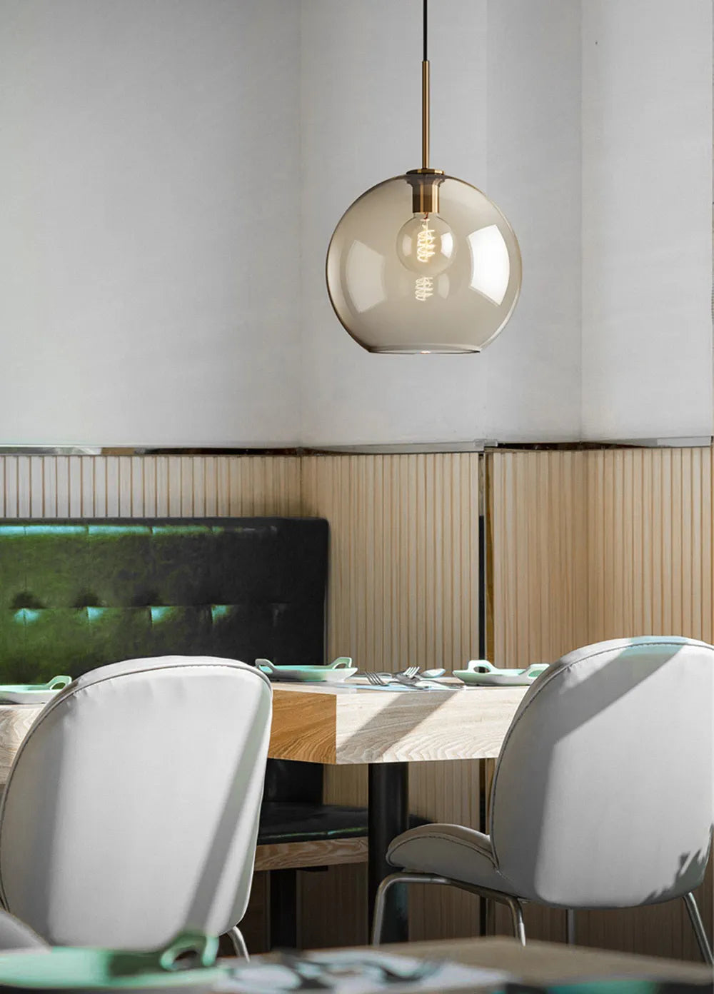 Nordic Industrial Glass LED Pendant