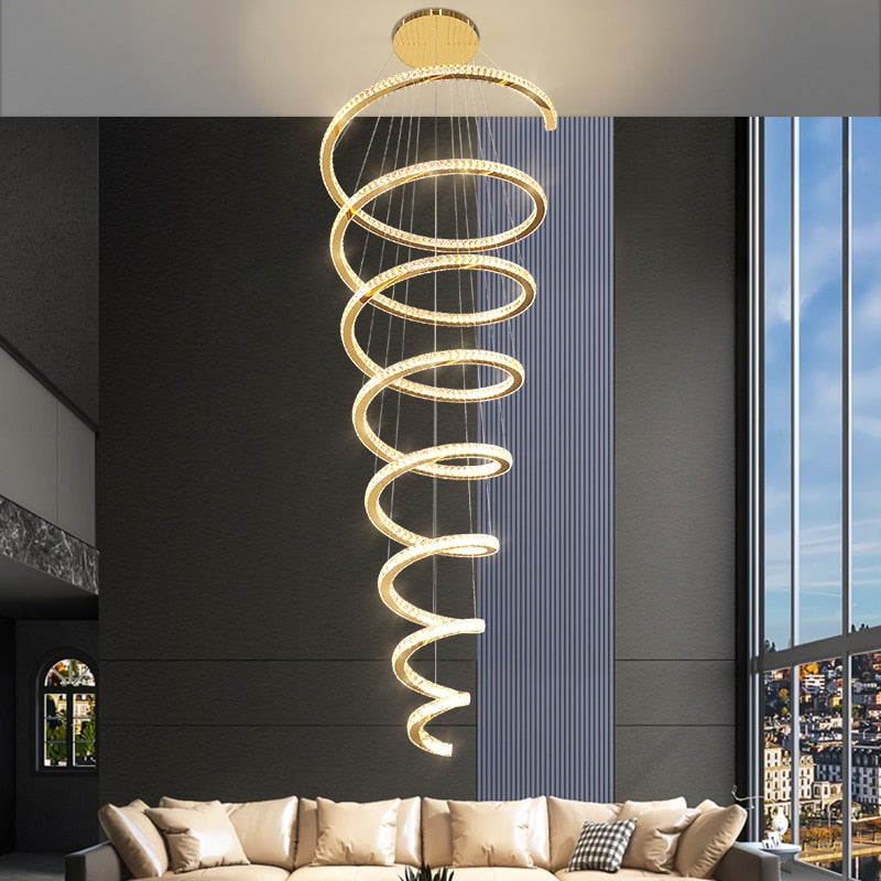 Ylk Famina Long Spiral Chandelier