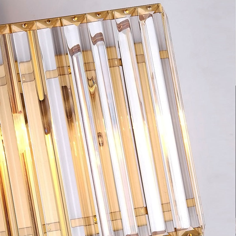 Ylk Black/Gold Crystal Wall Lamp