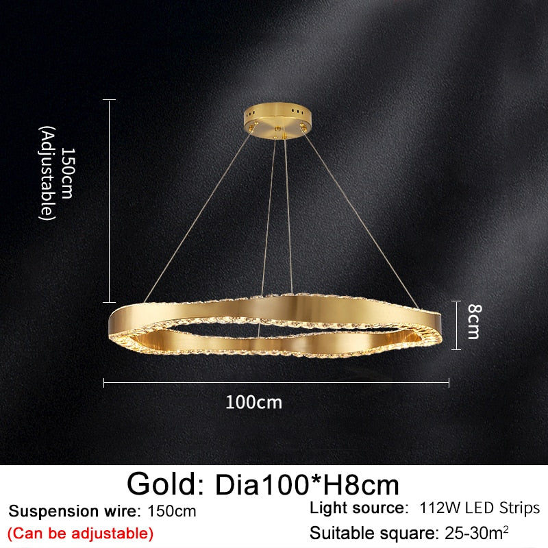 Ylk Modern Crystal Chandelier Fixture