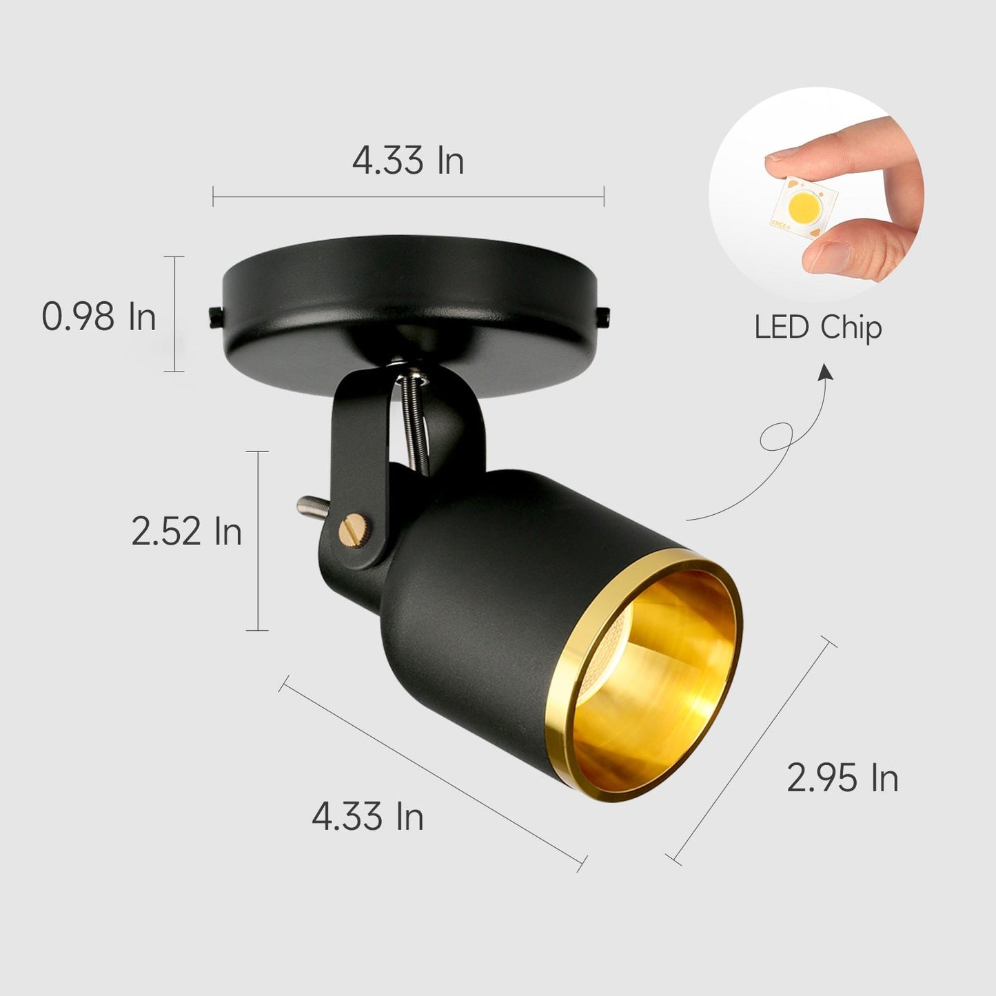 AiS Camiro - LED Surface Mounted Ceiling Nordic Spotlight Adjustable 60 degrees