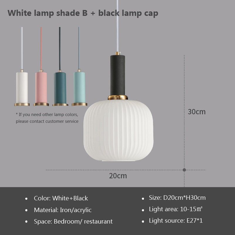 Wad Nordic Colorful Glass Pendant Light