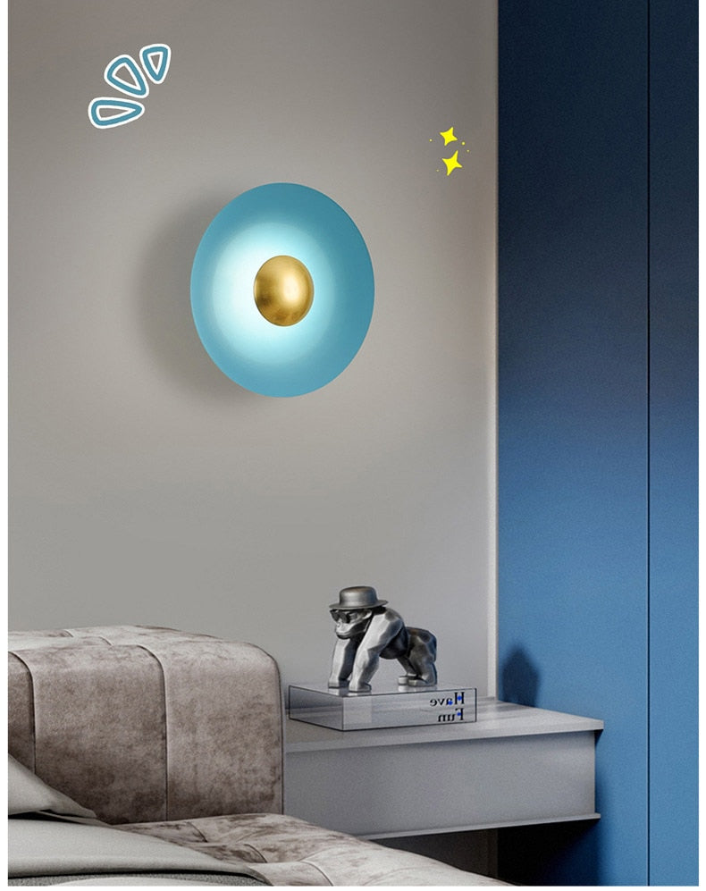 WIN Light luxury living room background round color wall lamp