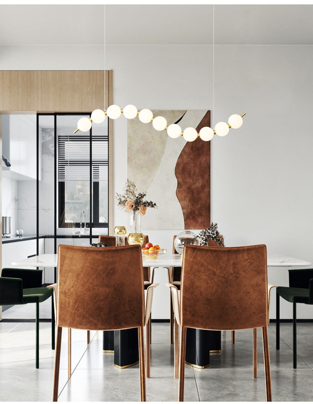 Mak Modern White Ball Pendant Light