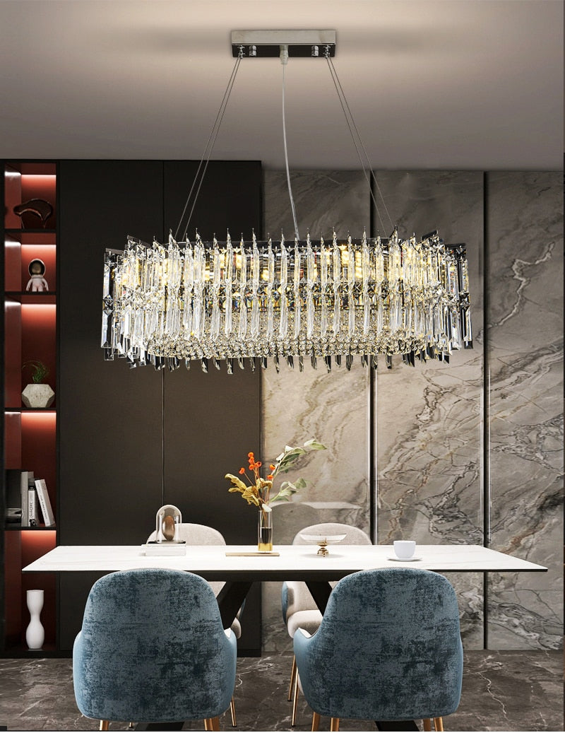 YLK Kitchen Island Modern Crystal Chandelier