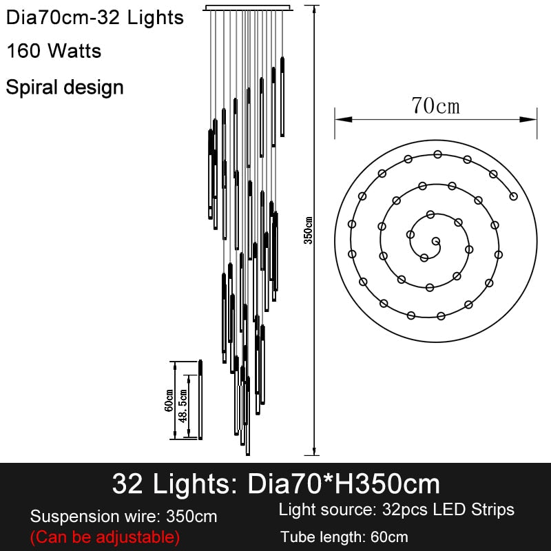 Ylk Aire Spiral Chandelier