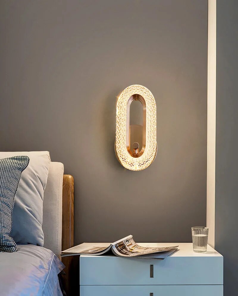 LYF Miraa Oval/Round Crystal Modern LED Wall Lamp