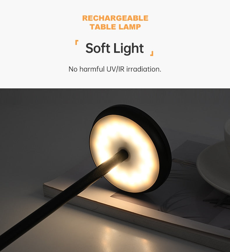 LED Night Light Table Lamps Type-c Rechargeable 4400mA