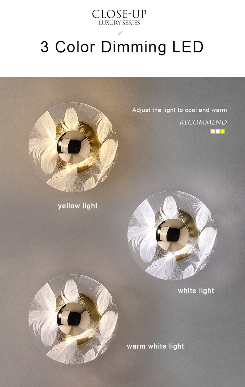 Lyf Feather-Glass LED Wall Lamp