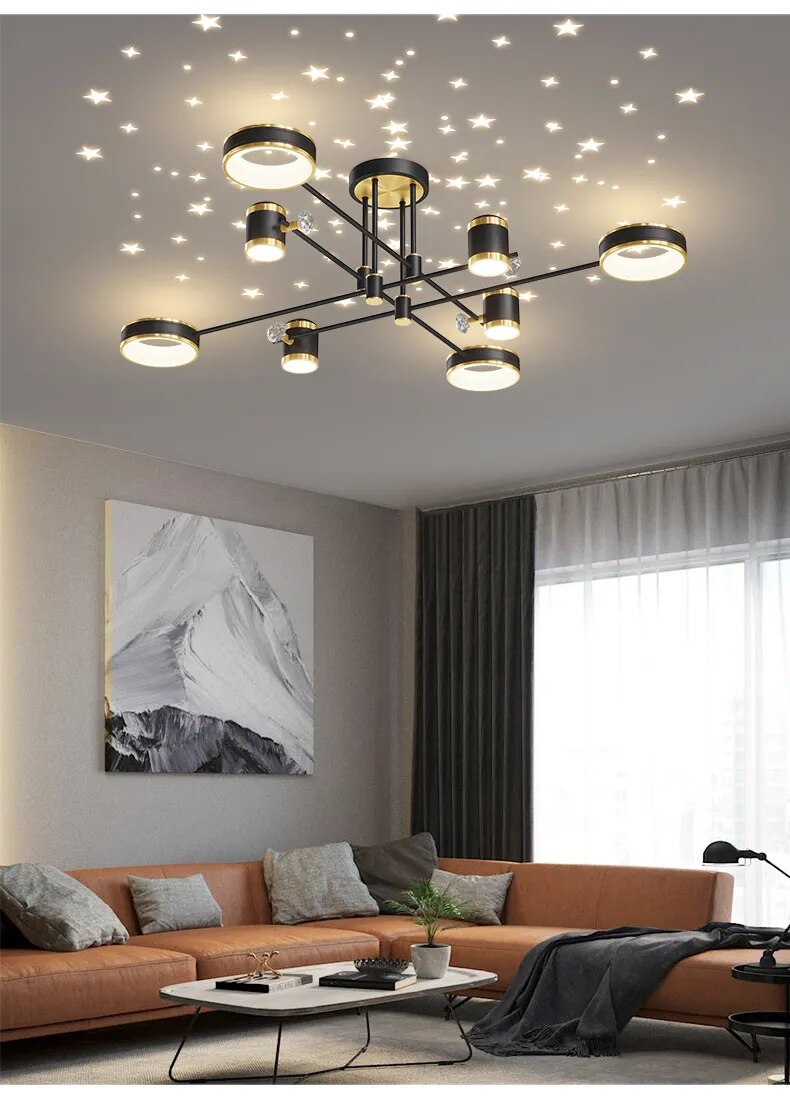 Nordic Starry Ceiling Chandelier Light